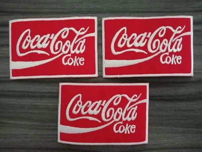 3 pcs CoCA CoLA Coke Soda Patch Embroidered Iron or Sew on Shirt Jacket bag hat - Image 1 of 4