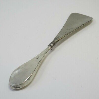 Antique Silver Handled Shoe Horn 1912 Chester Hallmark Steel Tongue Georgian Era • 110£