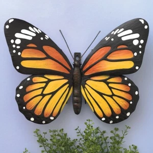 Nature Inspired Colorful Monarch Butterfly Metal Home Garden Fence Wall Art - Picture 1 of 1
