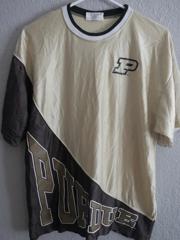 Vintage 90’s Purdue Boilermakers Spell Out Soccer Jersey Mens Medium Black Gold Cover