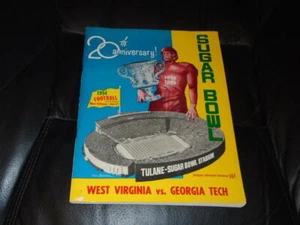 1954 SUGAR BOWL COLLEGE FOOTBALL PROGRAM WEST VIRGINIA GEORGIA TECH EX-MINT - Picture 1 of 2