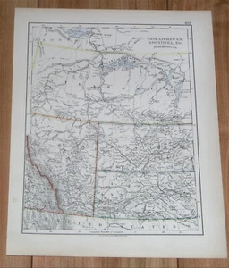 1904 ANTIQUE MAP OF ALBERTA ASSINIBOIA ATHABASCA BRITISH COLUMBIA CANADA ALASKA - Picture 1 of 15