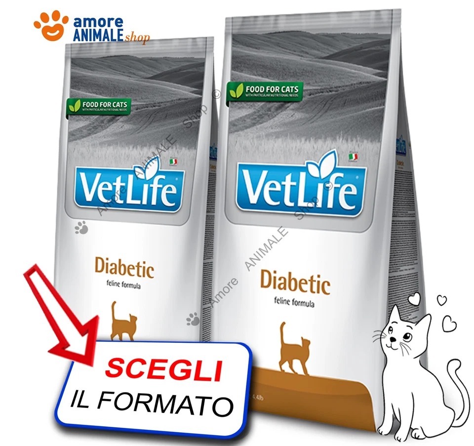 Farmina Cat VET LIFE Natural → Diabetic - 400 gr / 2 kg - Croccantini Gatto