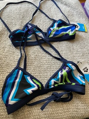 Nuevo con etiquetas Top Arena Tie Back Azul Marino Talla 30 Pequeño Foto 1 de 4