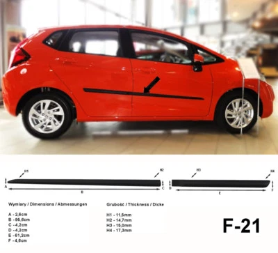 Seitenschutzleisten schwarz für Honda Jazz IV Schrägheck 5-Türer ab Bj. 09.2014- - Bild 1 von 4
