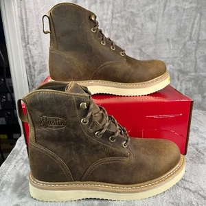 Justin Maxwell Boots 6" Steel Toe Lace Up Work Mens Size 9.5 D Peanut Tan OW709 - Picture 1 of 11