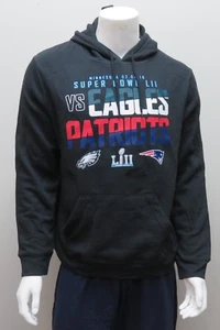 SUPER BOWL LII Philadelphia Eagles VS NE Patriots Black Sweatshirt NWT - Picture 1 of 3