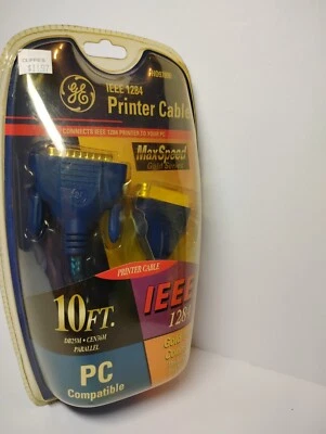 New GE MaxSpeed IEEE 1284 Printer Cable 10 ft DB25M CEN36M Parallel Gold Plated - Image 1 of 3