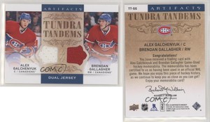 2014 Artifacts Tundra Tandems Blue Dual Jersey Alex Galchenyuk Brendan Gallagher