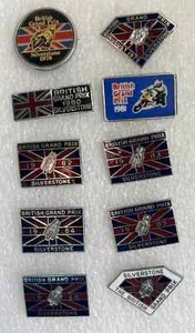 Großer Preis von Großbritannien 1970/80er Jahre, Silverstone - Motorrad Bike Racing Emaille Abzeichen - Bild 1 von 8
