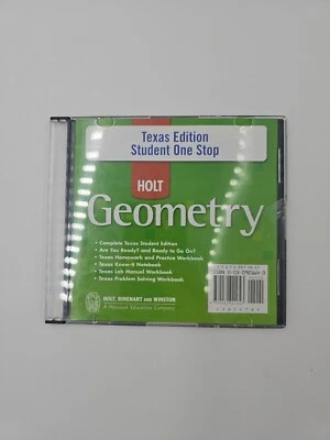 Holt GEOMETRY Texas Edition Student One Stop CD-rom.  Sealed. - Image 1 of 3