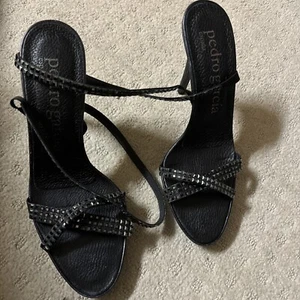 Pedro Garcia Mia black heels women's size 10m euro 40 .5 - Picture 1 of 7