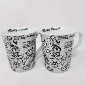 2 NEUE Disney Skizzenbuch Mickey Mouse Tassen 8 Unzen Keramik - Bild 1 von 4