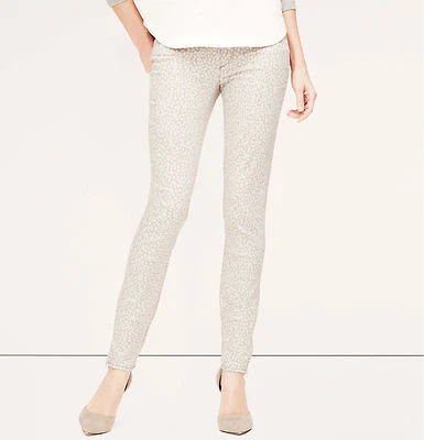 LOFT Modern Skinny Ankle Zip Jeans Pants in Animal Print 25/0, 27/4, 30/10 NWT - Image 1 of 3