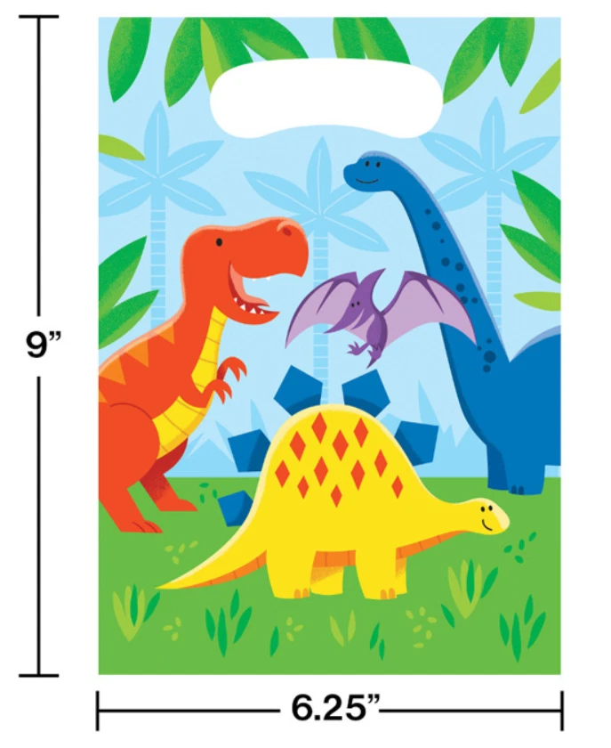 Dinosaur Friends Favor Bags (8) - Dino Birthday Party Supplies - Image 1 of 1
