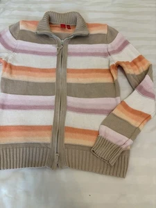 Esprit Pullover gestreift Reißverschluss Strickjacke Damen Gr. L Y2K - Bild 1 von 10