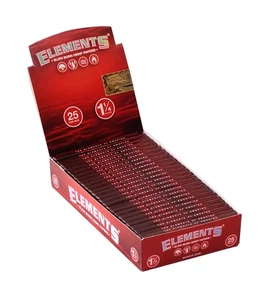 1 Box (25x) Elements Red 1 1/4 Medium Size Hanf Papers from Hemp - Bild 1 von 3