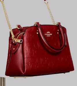 *NEW & RETIRED ~ Coach ~ " MINI LILLY " ~ PURSE ~ IN ~ SIGNATURE~ CHERRY ~  $428 - Picture 1 of 18