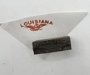 Blocco stampa tipografica Louisiana Pelican vintage  - Foto 1 di 7