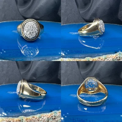 Natural Diamond Cluster Ring 0.20ctw Vintage 14k Yellow Gold Size 4 Pinky - Image 1 of 4