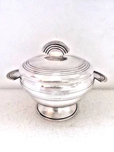 Art Deco Zuckerdose aus versilbertem Metall - Bild 1 von 5