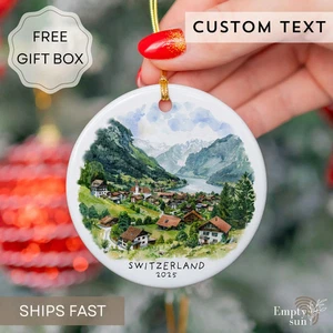 SWITZERLAND Christmas Ceramic Ornament, Travel Christmas Ornament - Picture 1 of 2
