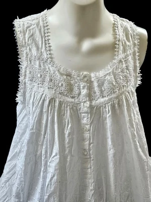 Ночная рубашка Adonna размер M белая коттеджкор прерия эдвардианская вышивка хлопок - Изображение 1 из 4