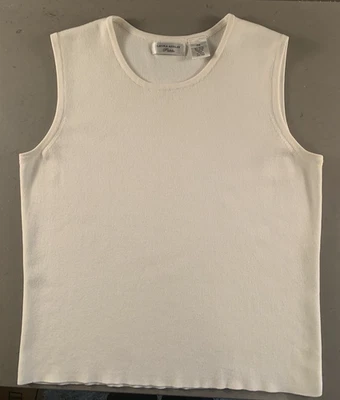 Top para mujer Laura Ashley Petite marfil sin mangas talla PM - Excelente estado Foto 1 de 4