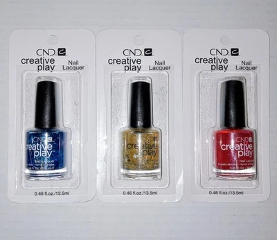 NUEVO LOTE DE 3 CND CREATIVE PLAY Esmalte de Uñas Lacado .46 fl. oz. Estrellas brillantes Foto 1 de 4