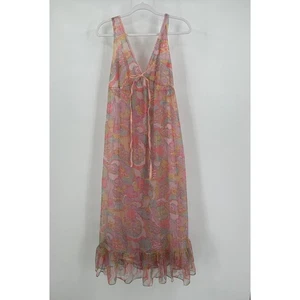 Maxi Vestido Mujer Fairycore Talla S Transparente Floral Etéreo Femenino Delicada Coqueta - Imagen 1 de 8