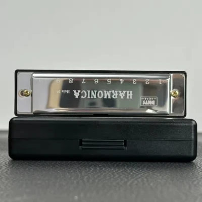 BRANDED 10 Hole Harmonica Mouth Organ Key of C –Beginner Musical Instrument with Copper