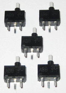 5 X Momentary Pushbutton Micro Switches - PC Board Mount - SPST N.O. - Mini Size - Picture 1 of 6