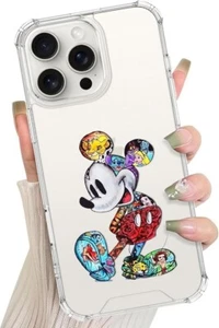 Clear Case for iPhone 16 Pro Colorful Cartoon Print Crystal Slim Mickey Mouse - Photo 1 sur 6