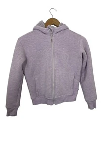 Athleta Girl Large Bundle Up Jacket Lavender Sherpa Lined Zip Hoodie Thumbhole - Picture 1 of 7