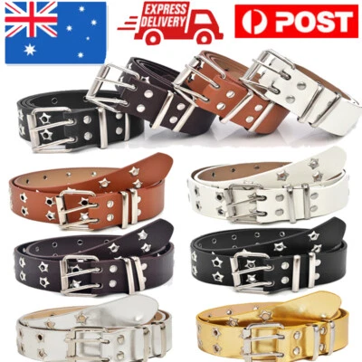 Sternaugen-Nietengürtel Im Goth-Stil Mit Doppelter Dornschließe Für Herren/ B - Bild 1 von 4