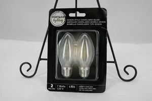 Candelabra Bulbs Vintage Lighting Edison Style E12S EI2S Base  Pack of 2 - Picture 1 of 4