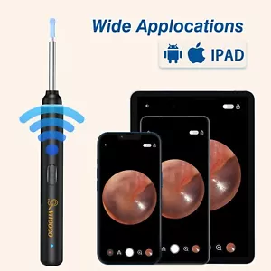 Wireless Otoscope,3mm WiFi Ear Wax Removal Endoscope,5MP 1920P FHD Ear Scope - Picture 1 of 10
