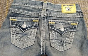 Pantalones de mezclilla para mujer True Religion etiqueta amarilla Julie Super T, talla 25 - Imagen 1 de 6