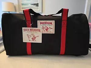True Religion Fragrance Duffle Gym Bag Large Black Adjustable Strap - Picture 1 of 4
