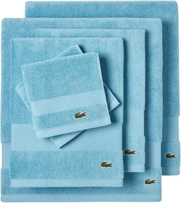 Lacoste Heritage Anti-Microbial Supima Cotton 6 Piece Bundle Towel,Celestial. - Image 1 of 3