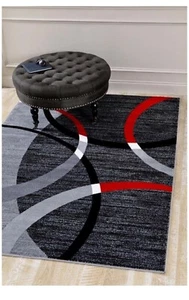 Area Rug Carpet Gray Swirls 5'2 x 7'2 Modern (a) - Picture 1 of 7