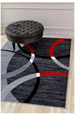 Alfombra Alfombra Gris Remolinos 5'2 x 7'2 Moderna (a) Foto 1 de 4