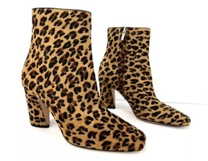 Stivaletti Jimmy Choo Mirren capelli di vitello stampa leopardata pelliccia zip laterale pelliccia taglia 39 - Foto 1 di 9
