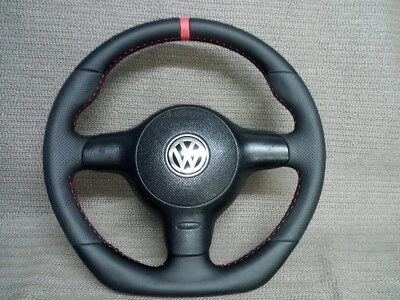 Sport Lenkrad VW Lupo 6N  Polo 6n2  NEU LEDERBEZUG Neu Beziehen - Bild 1 von 2