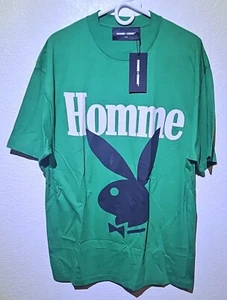 Homme Femme Playboy Colab T Shirt Green Size Large - Picture 1 of 3