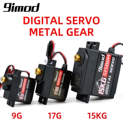 9imod Servo 9g 17g 15kg Metallgetriebe Servo für 1:8 1:10 1:12 1:24 RC Car - Bild 1 von 4