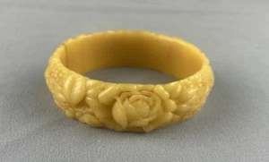 ¿Celuloide vintage? Brazalete Brazalete Floral Beige Tostado - Imagen 1 de 7