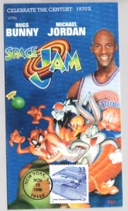 #3189h VCR'S TRANSFORM ENTERTAINMENT FDC, BUGS BUNNY& MICHAEL JORDAN, BASKETBALL - Picture 1 of 1