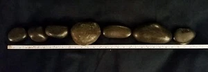 7pcs Set of Medium Size Hot Stone Massage Rocks stones - Black  - Picture 1 of 8
