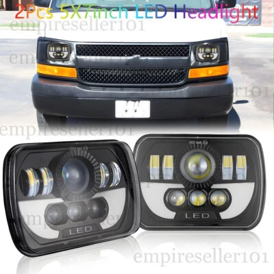 Carcasa Negra Proyector LED Estilo X Faro 7x6 H6054 / H6052 Para Jeep Nissan Foto 1 de 4